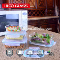 rectangle glass food container with plastic lid